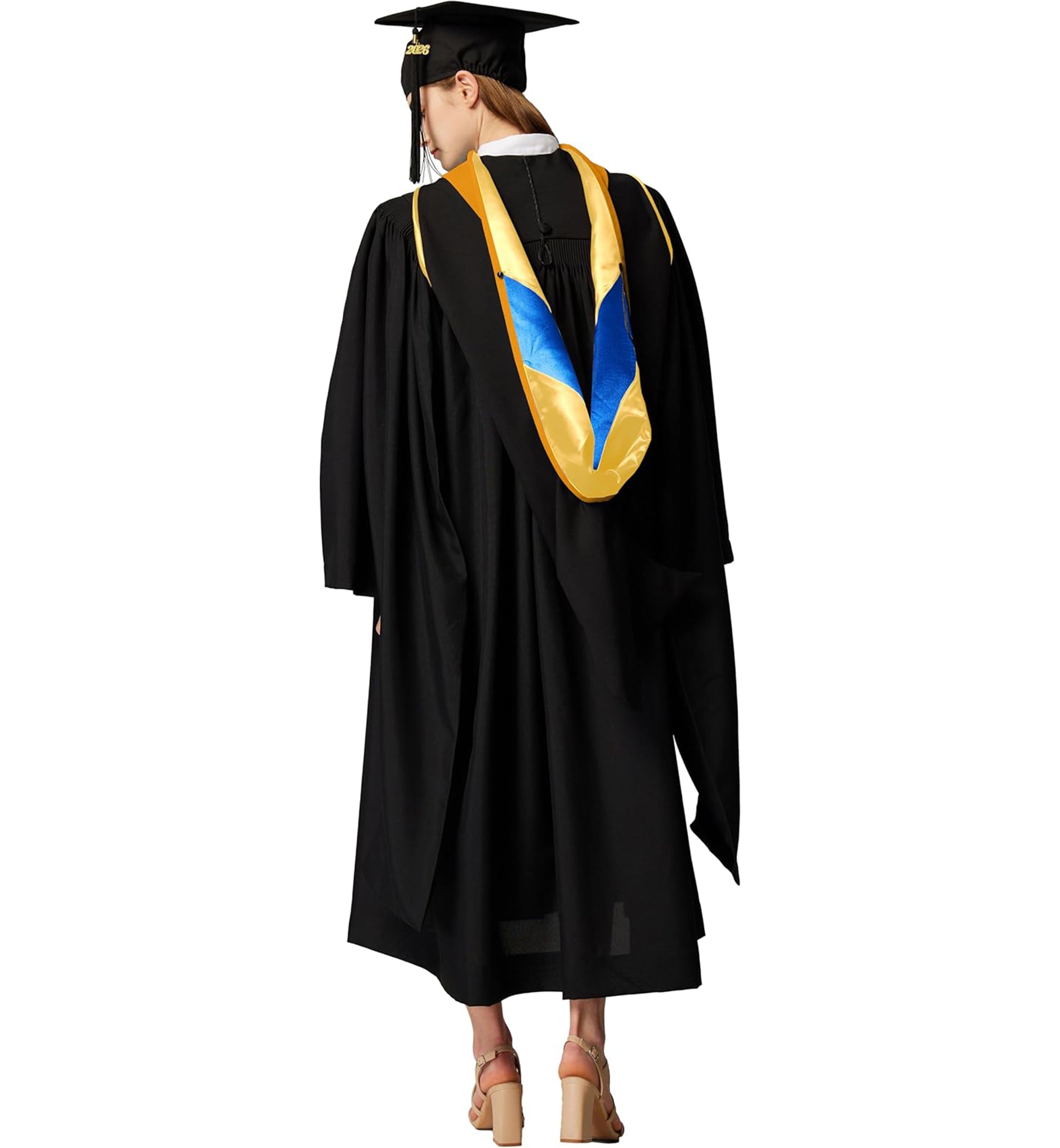 MyGradDay Unisex Master Graduation Gown Cap and Hood Master Regalia with 2026 Tassel