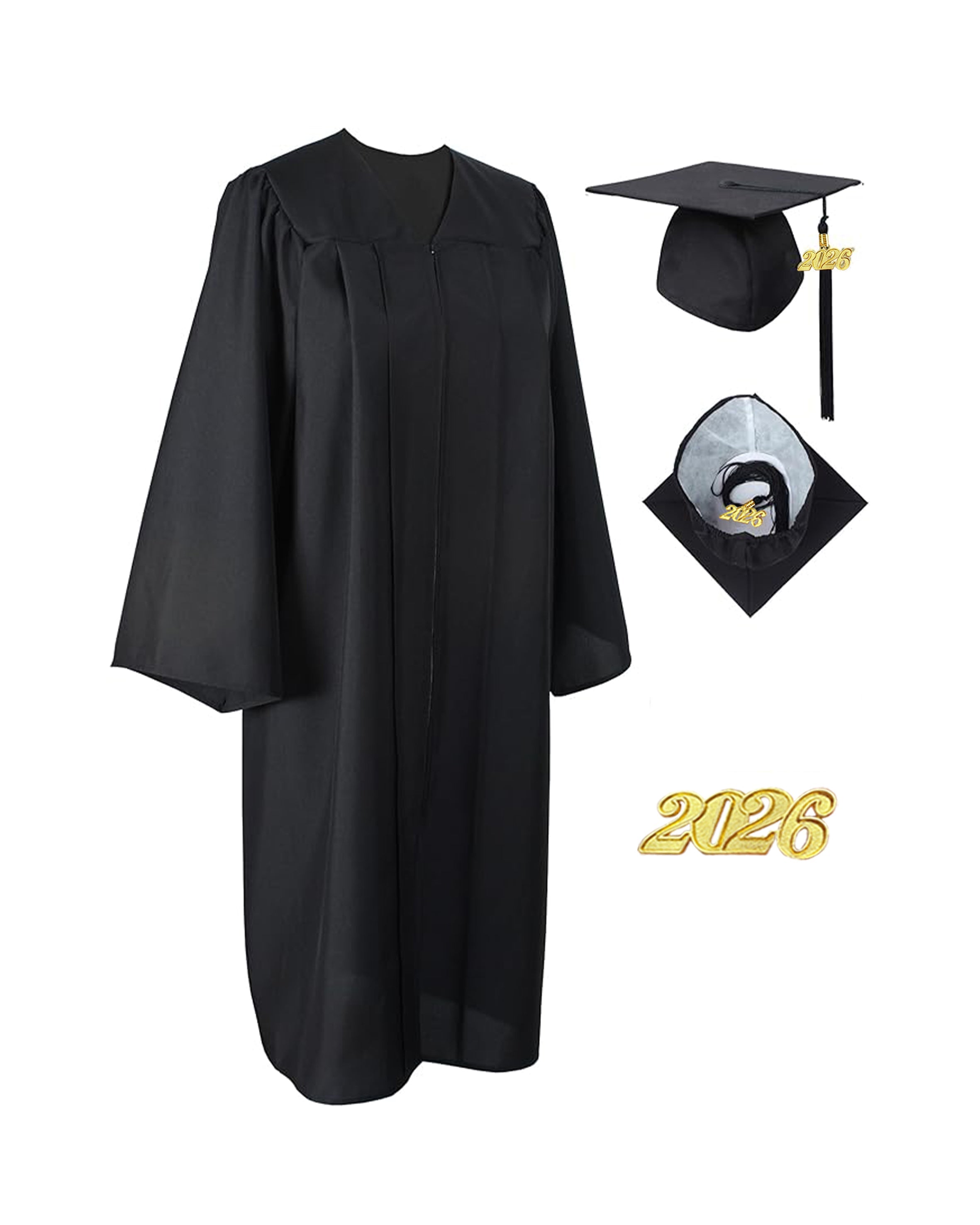Unisex Matte Graduation Gown and Cap with Tassel 2026 Year Charm MyGradDay