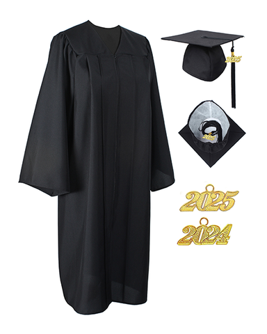 GraduationService Unisex  Matte Graduation Cap & Gown with Tassel 2025 Year Charm Rich Color