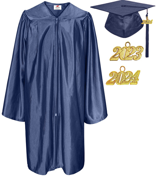 Shiny Preschool and Kindergarten Graduation Gown & Cap Tassel with 2024 Year Charm