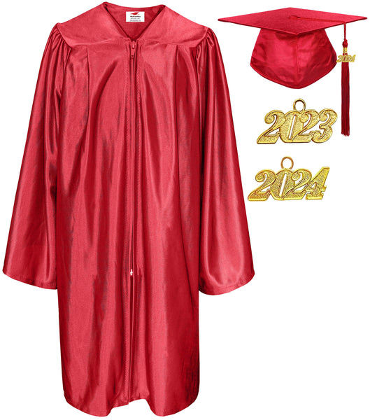 Shiny Preschool and Kindergarten Graduation Gown & Cap Tassel with 2024 Year Charm