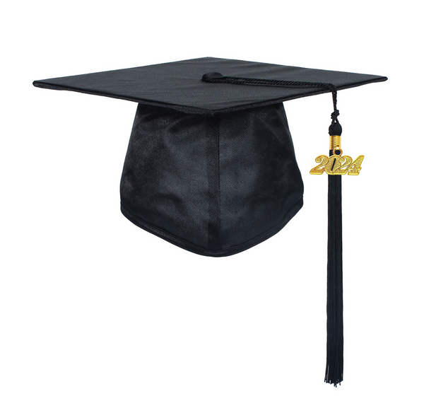 Shiny Preschool and Kindergarten Graduation Gown & Cap Tassel with 2024 Year Charm and stole