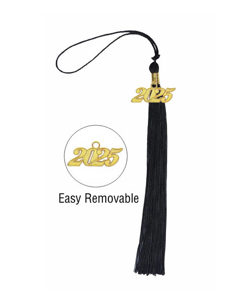 Graduation Tassel with Year Charm 2024/2025 For Cap and Gown Rich Color
