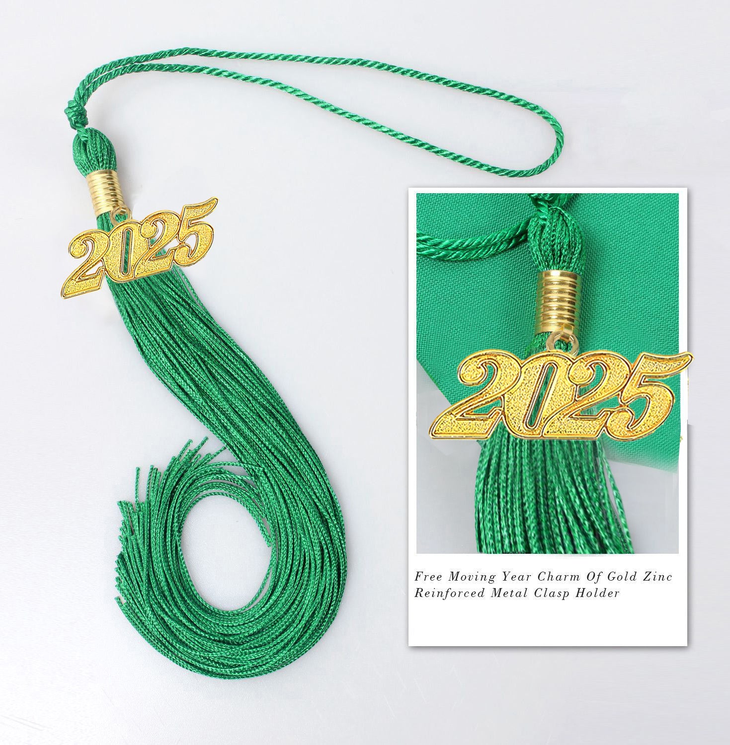 Graduation Tassel with Year Charm 2024/2025 For Cap and Gown Rich Color
