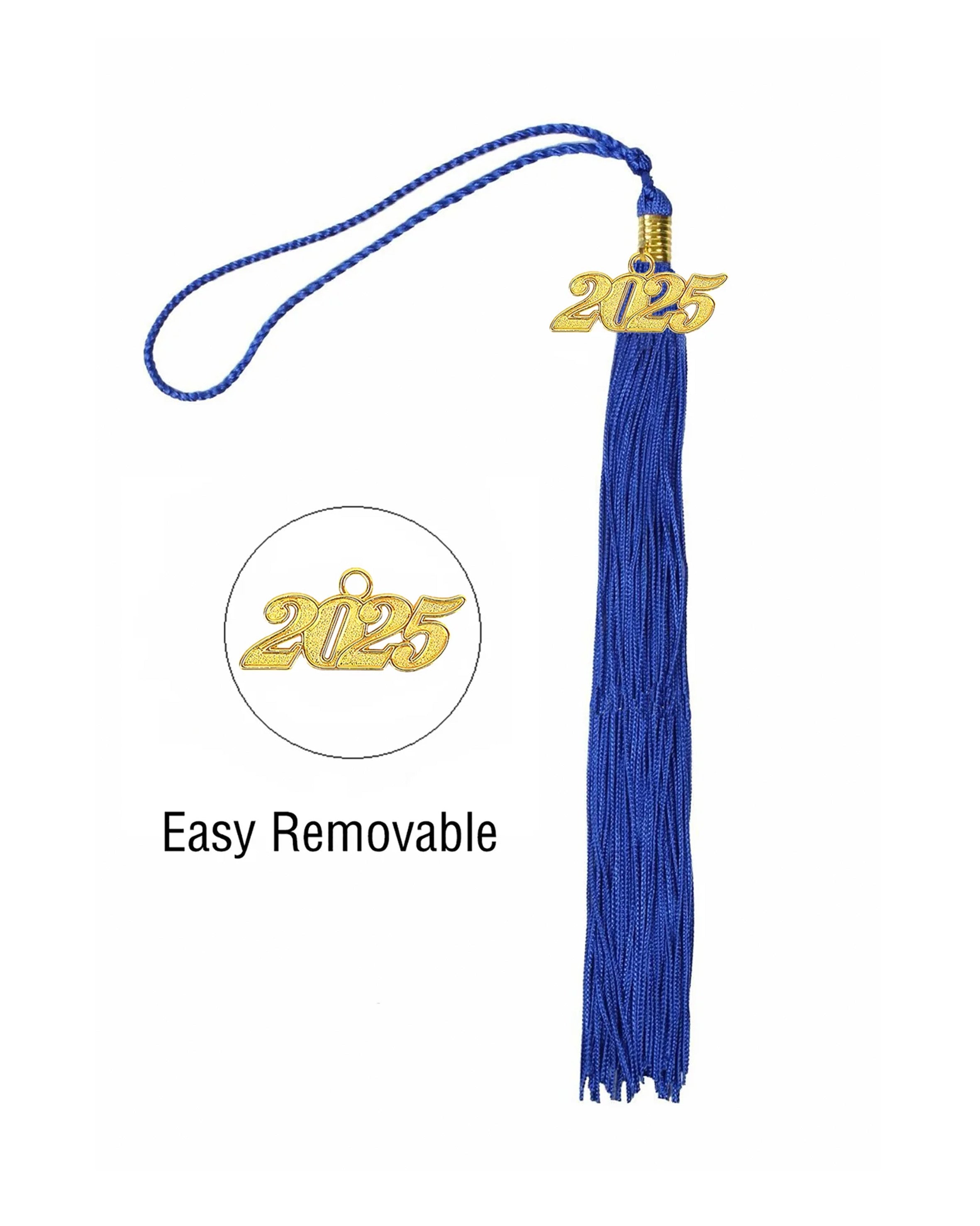 Graduation Tassel with Year Charm 2024/2025 For Cap and Gown Rich Color