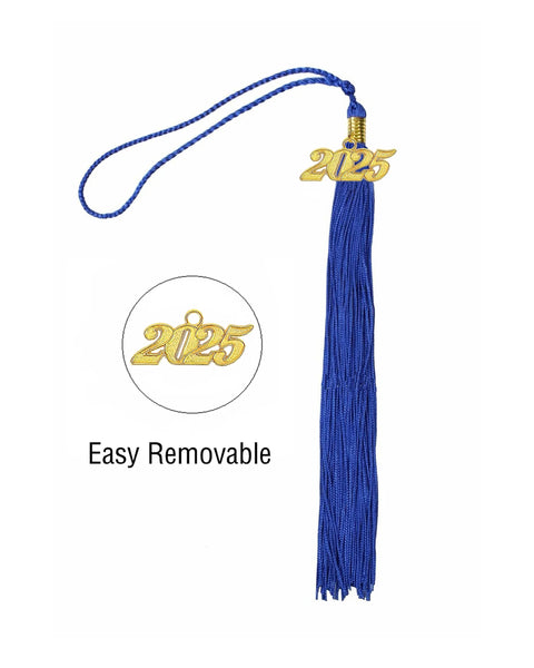 Graduation Tassel with Year Charm 2024/2025 For Cap and Gown Rich Color