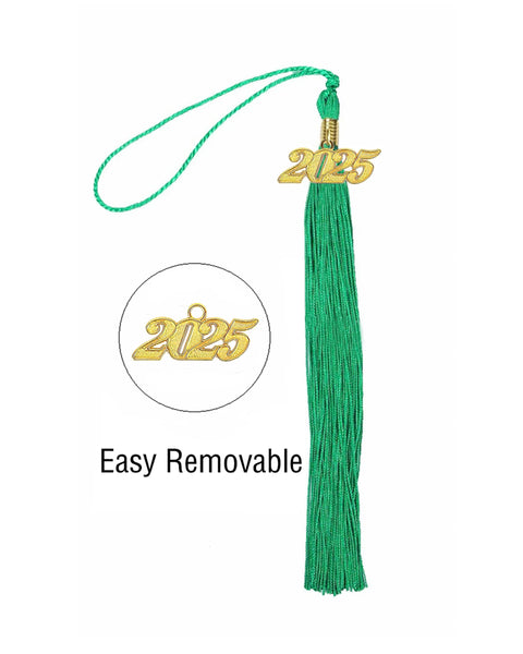 Graduation Tassel with Year Charm 2024/2025 For Cap and Gown Rich Color