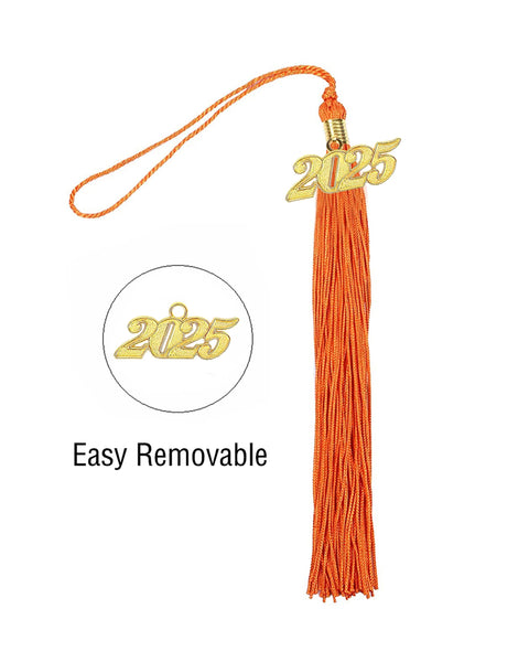 Graduation Tassel with Year Charm 2024/2025 For Cap and Gown Rich Color