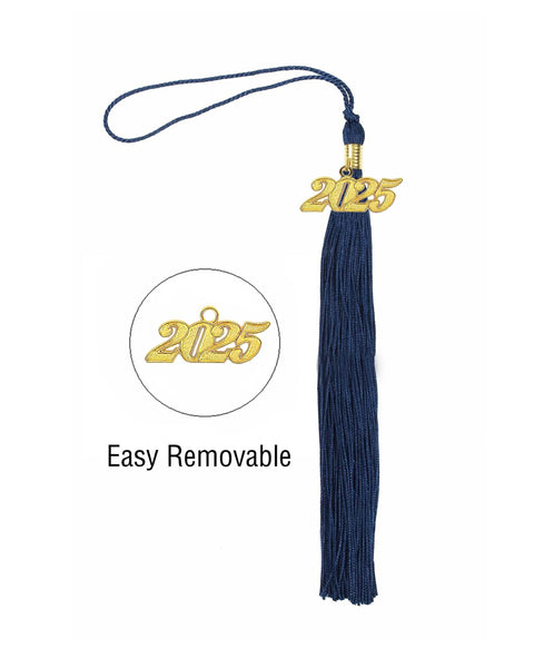 Graduation Tassel with Year Charm 2024/2025 For Cap and Gown Rich Color