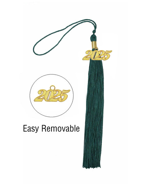 Graduation Tassel with Year Charm 2024/2025 For Cap and Gown Rich Color