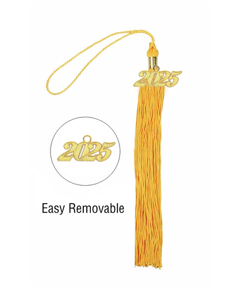 Graduation Tassel with Year Charm 2024/2025 For Cap and Gown Rich Color