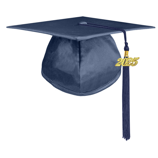 Unisex  Shiny Graduation Cap & Gown with Tassel 2025 Year Charm Rich Color