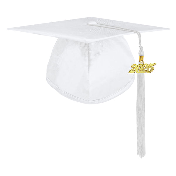 Unisex  Shiny Graduation Cap & Gown with Tassel 2025 Year Charm Rich Color