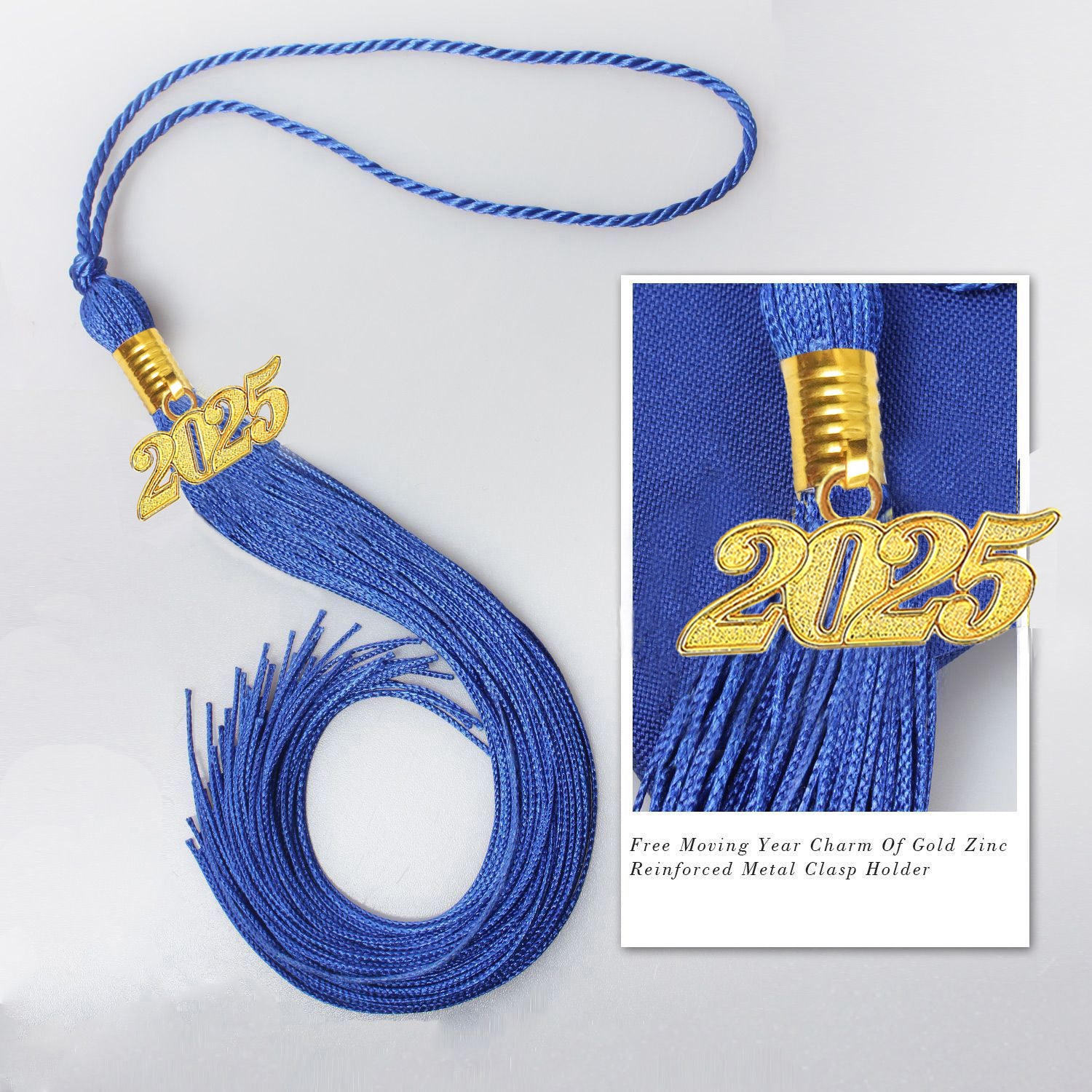 Graduation Tassel with Year Charm 2024/2025 For Cap and Gown Rich Color