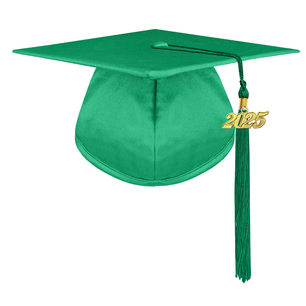 Unisex  Shiny Graduation Cap & Gown with Tassel 2025 Year Charm Rich Color