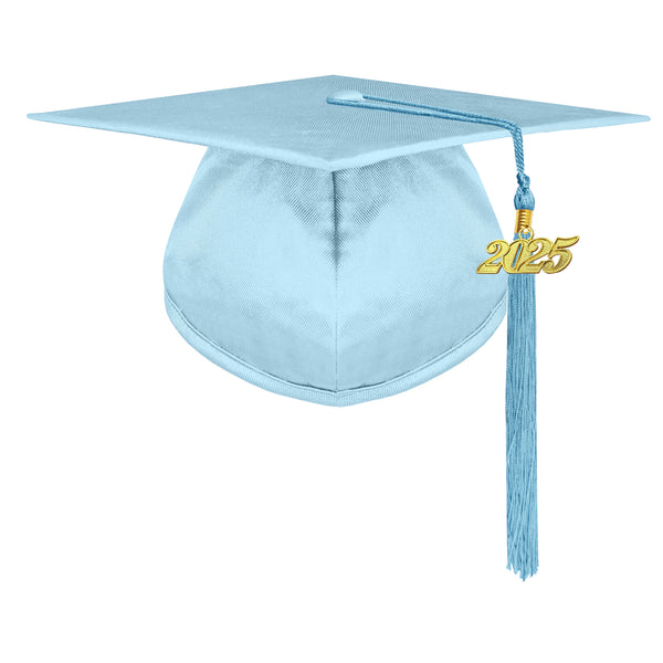 Unisex  Shiny Graduation Cap & Gown with Tassel 2025 Year Charm Rich Color