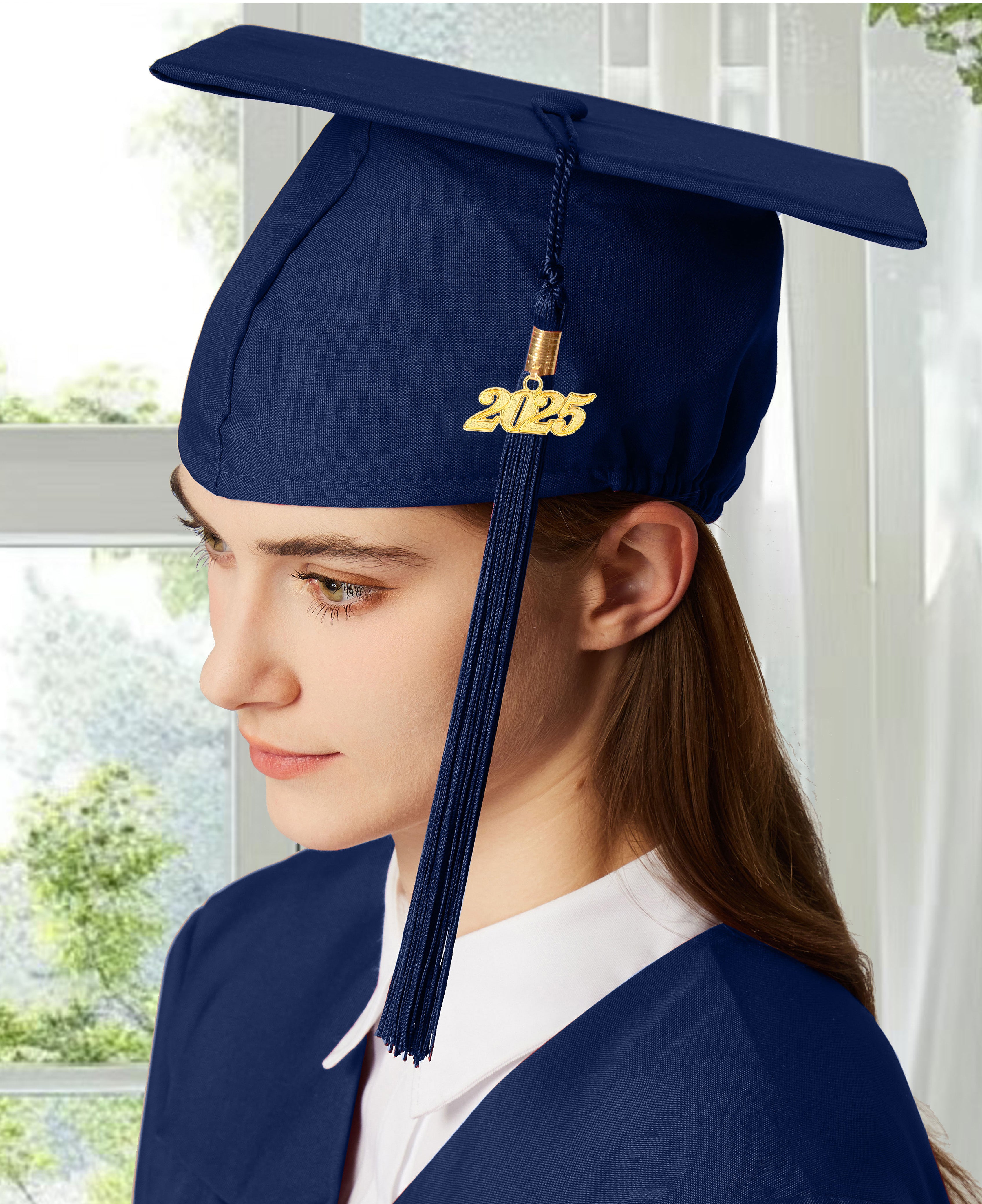 Graduation Tassel with Year Charm 2024/2025 For Cap and Gown Rich Color