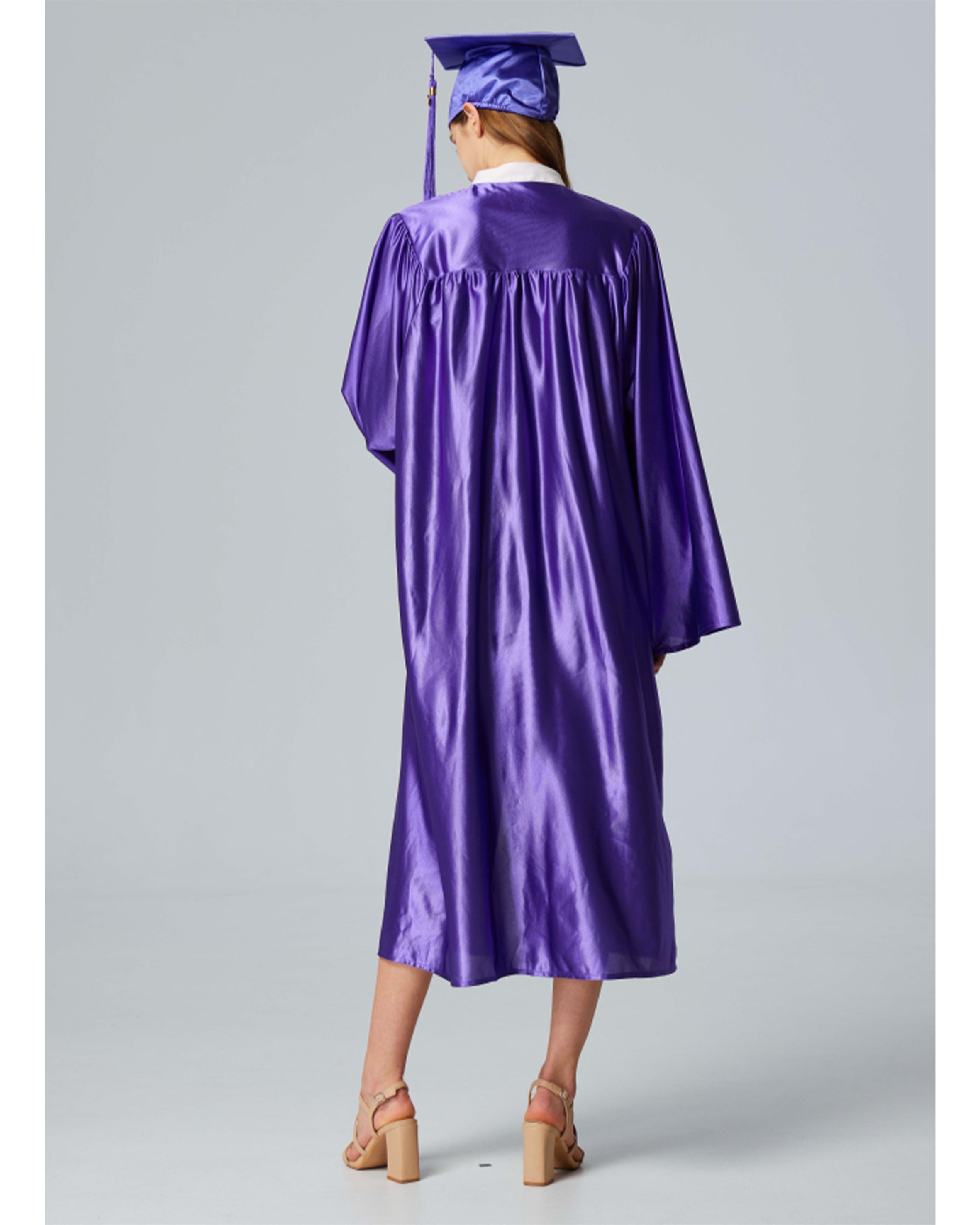 Unisex Shiny Graduation Cap and Gown with Tassel 2026 Year Charm ( Rich Color )