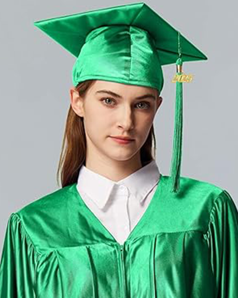 MyGradDay Unisex Adult Shiny Graduation Cap with 2024+2025 Tassel Year Charm