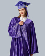 Unisex Shiny Graduation Cap and Gown with Tassel 2026 Year Charm ( Rich Color )