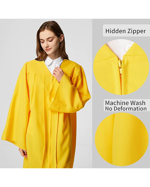 Gold Unisex Matte choir robes for church Baptism Officiant Confirmation Costume,Graduation Gown Pastor &judges robe