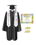 Kindergarten Graduation Stole Gown Cap & Tassel with 2026 Year Charm, Certificate Package MyGradDay