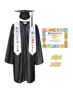 MyGradDay Kindergarten Graduation Cap Gown Stole Package with 2026 Tassel, Certificate
