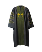 MyGradDay Unisex Deluxe Doctor of Divinity Clergy Robes  Doctorate pulpit robes with Gold Piping Available for Customization