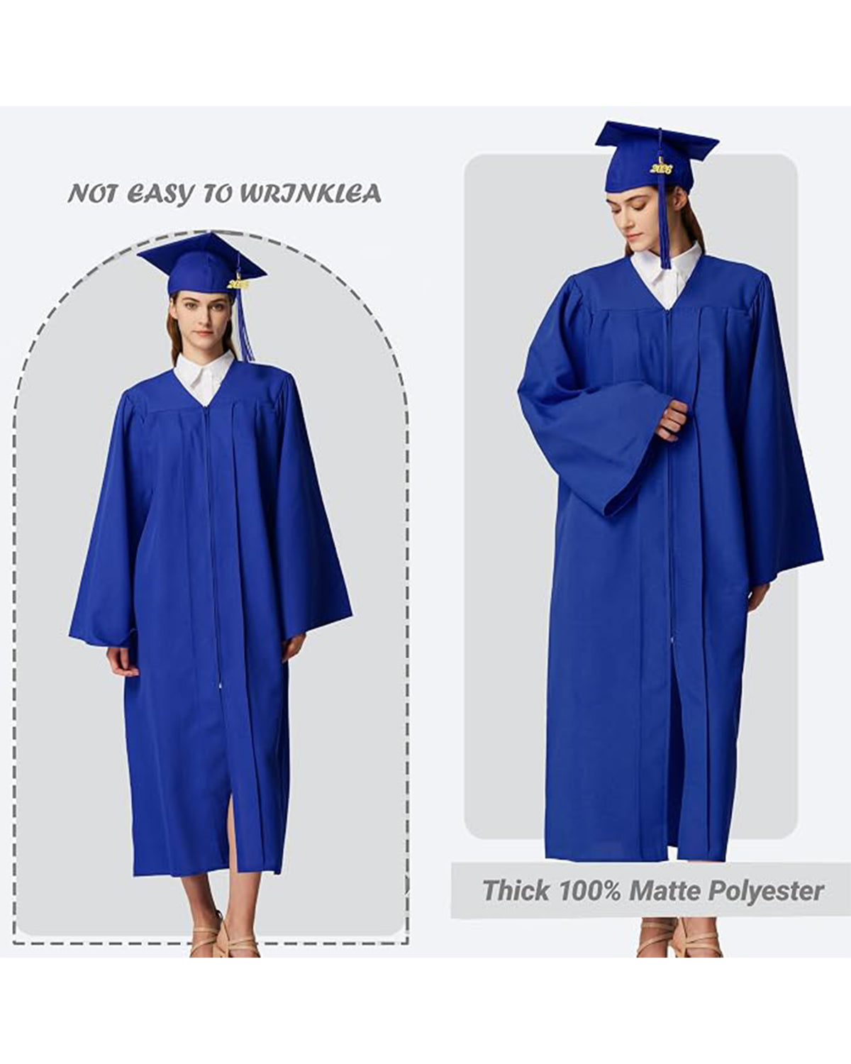 MyGradDay Unisex Matte Graduation Cap and Gown 2026 Set with Tassel Honor Cord Graduation Stoles