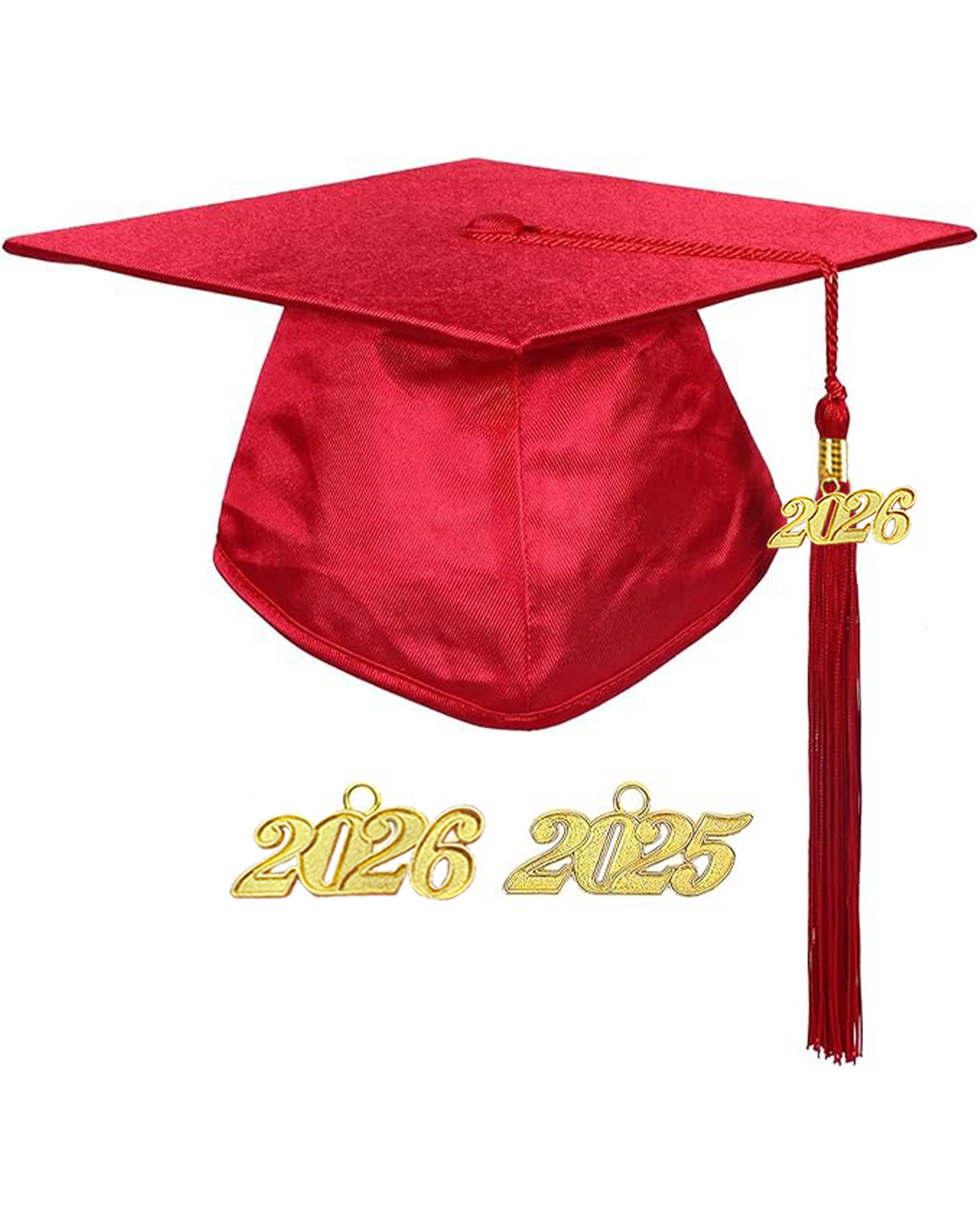 MyGradDay Unisex Adult Shiny Graduation Cap with Tassel 2026 Year Charm