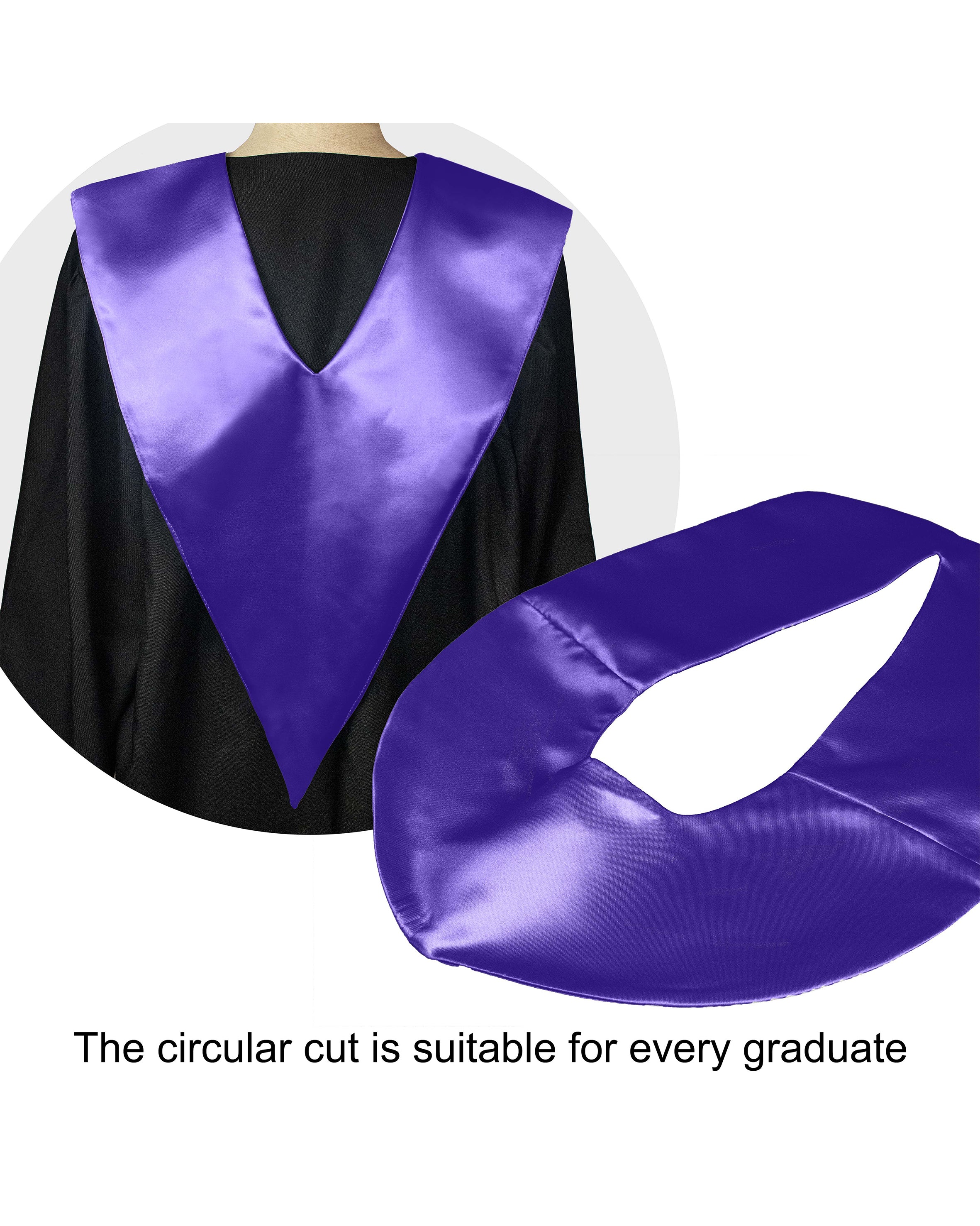 Traditional One Color V Stoles | Graduation Stole | Choir Stole