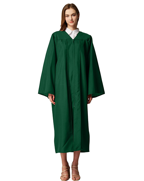 Forest Green Unisex Matte choir robes for church Baptism Officiant Confirmation Costume,Graduation Gown Pastor &judges robe