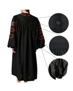 MyGradDay Unisex Deluxe Doctor of Divinity Clergy Robes  Doctorate pulpit robes with Gold Piping Available for Customization