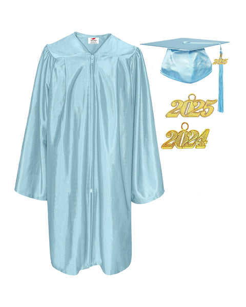 Shiny Preschool and Kindergarten Graduation Gown & Cap Tassel with 2025 Year Charm