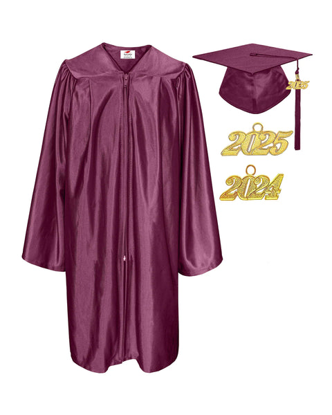 Shiny Preschool and Kindergarten Graduation Gown & Cap Tassel with 2025 Year Charm