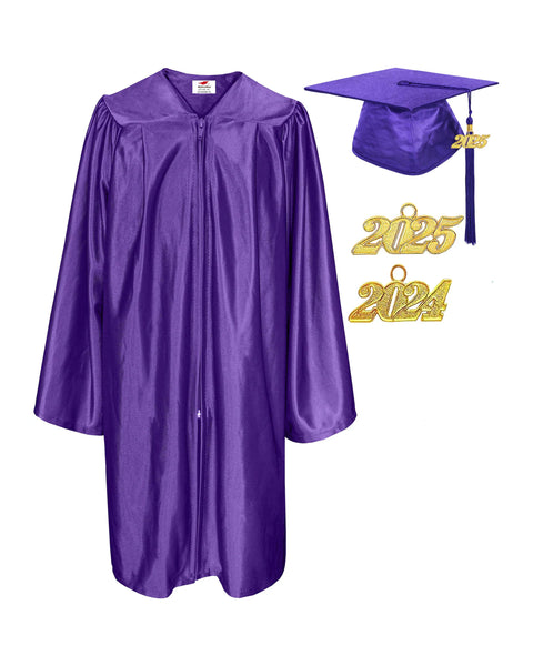 Shiny Preschool and Kindergarten Graduation Gown & Cap Tassel with 2025 Year Charm