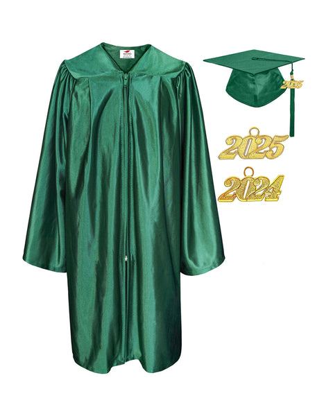 Shiny Preschool and Kindergarten Graduation Gown & Cap Tassel with 2025 Year Charm