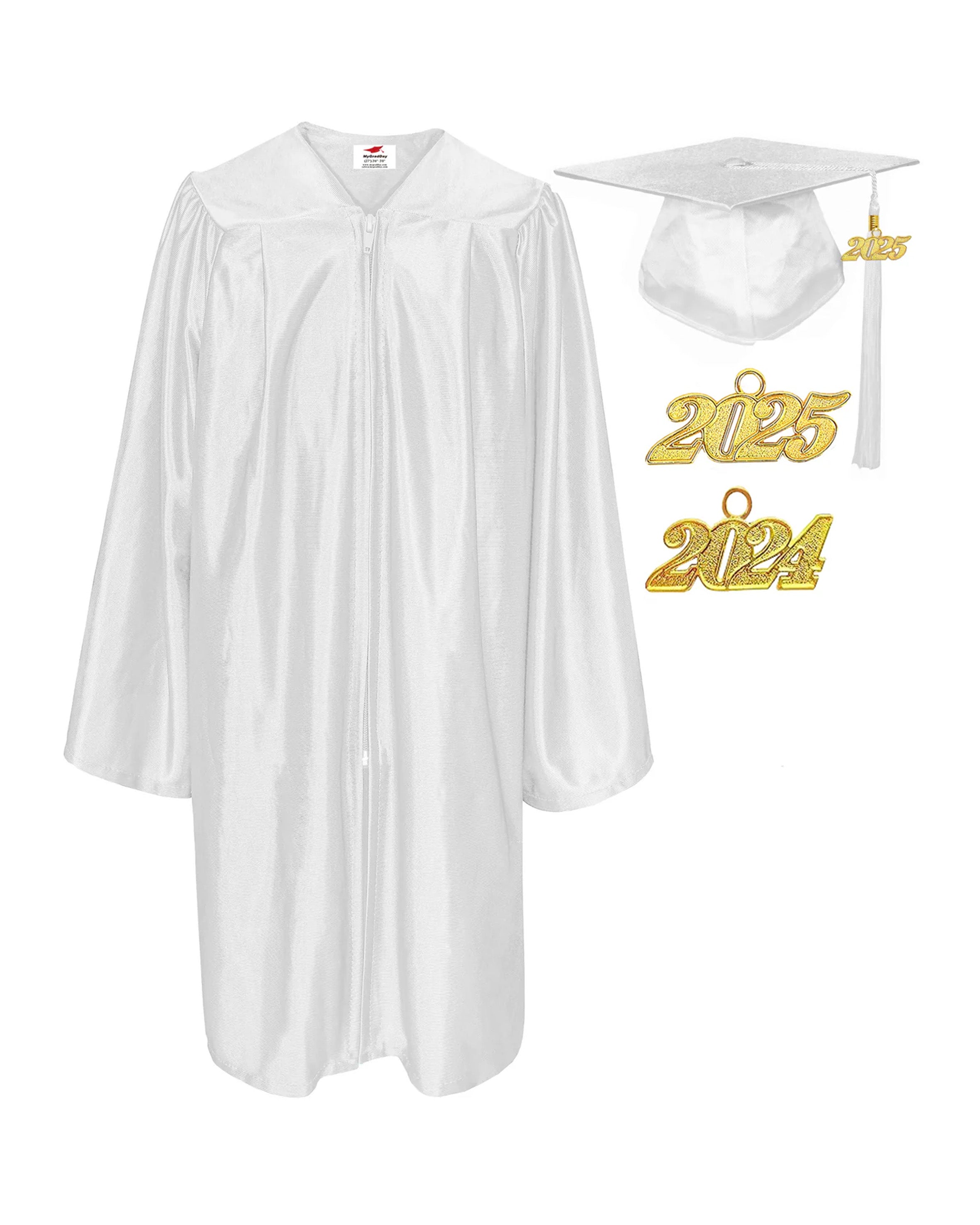 Shiny Preschool and Kindergarten Graduation Gown & Cap Tassel with 2025 Year Charm