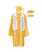 Shiny Preschool and Kindergarten Graduation Gown & Cap Tassel with 2025 Year Charm and stole