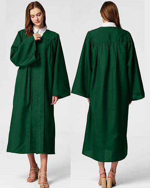 Forest Green Unisex Matte choir robes for church Baptism Officiant Confirmation Costume,Graduation Gown Pastor &judges robe