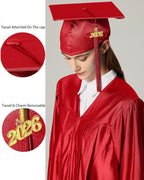 MyGradDay Unisex Adult Shiny Graduation Cap with Tassel 2026 Year Charm