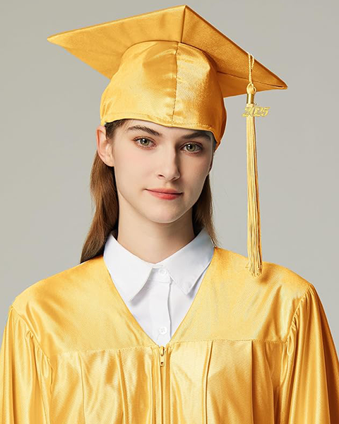 MyGradDay Unisex Adult Shiny Graduation Cap with 2024+2025 Tassel Year Charm