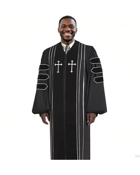 MyGradDay Black doctoral pulpit robes of Divinity Clergy Robe（复制）（复制）