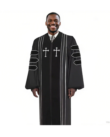 MyGradDay Black doctoral pulpit robes of Divinity Clergy Robe（复制）（复制）