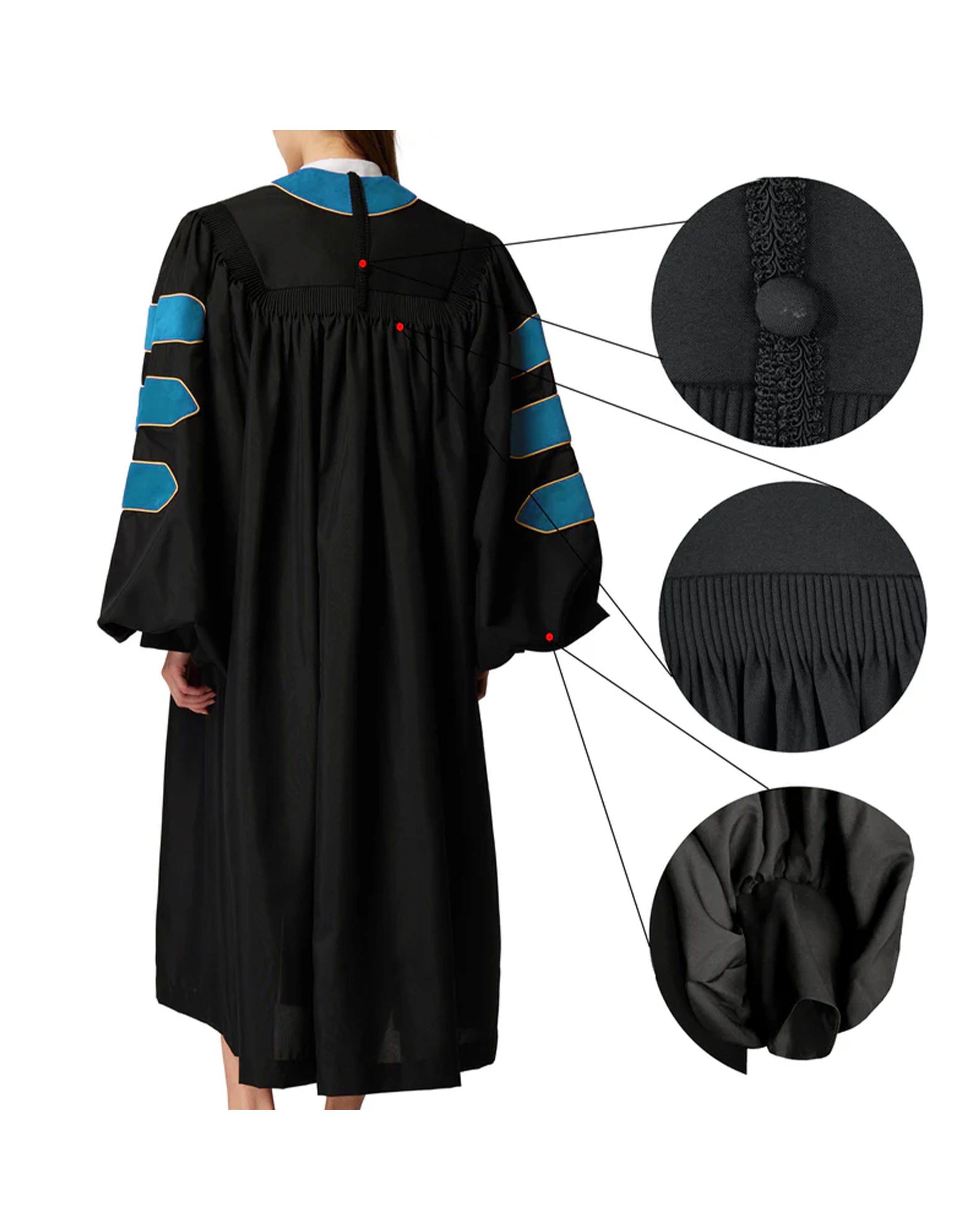 MyGradDay Unisex Deluxe Doctor of Divinity Clergy Robes  Doctorate pulpit robes with Gold Piping Available for Customization