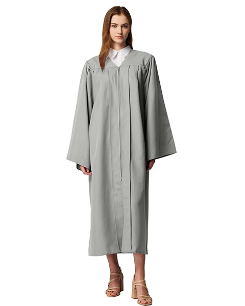 Silver Green Unisex Matte choir robes for church Baptism Officiant Confirmation Costume,Graduation Gown Pastor &judges robe