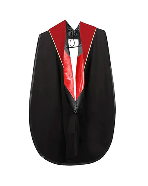 Deluxe Doctoral Graduation Gown with Gold Piping Plus Doctoral Tam and Doctoral Hood  Package
