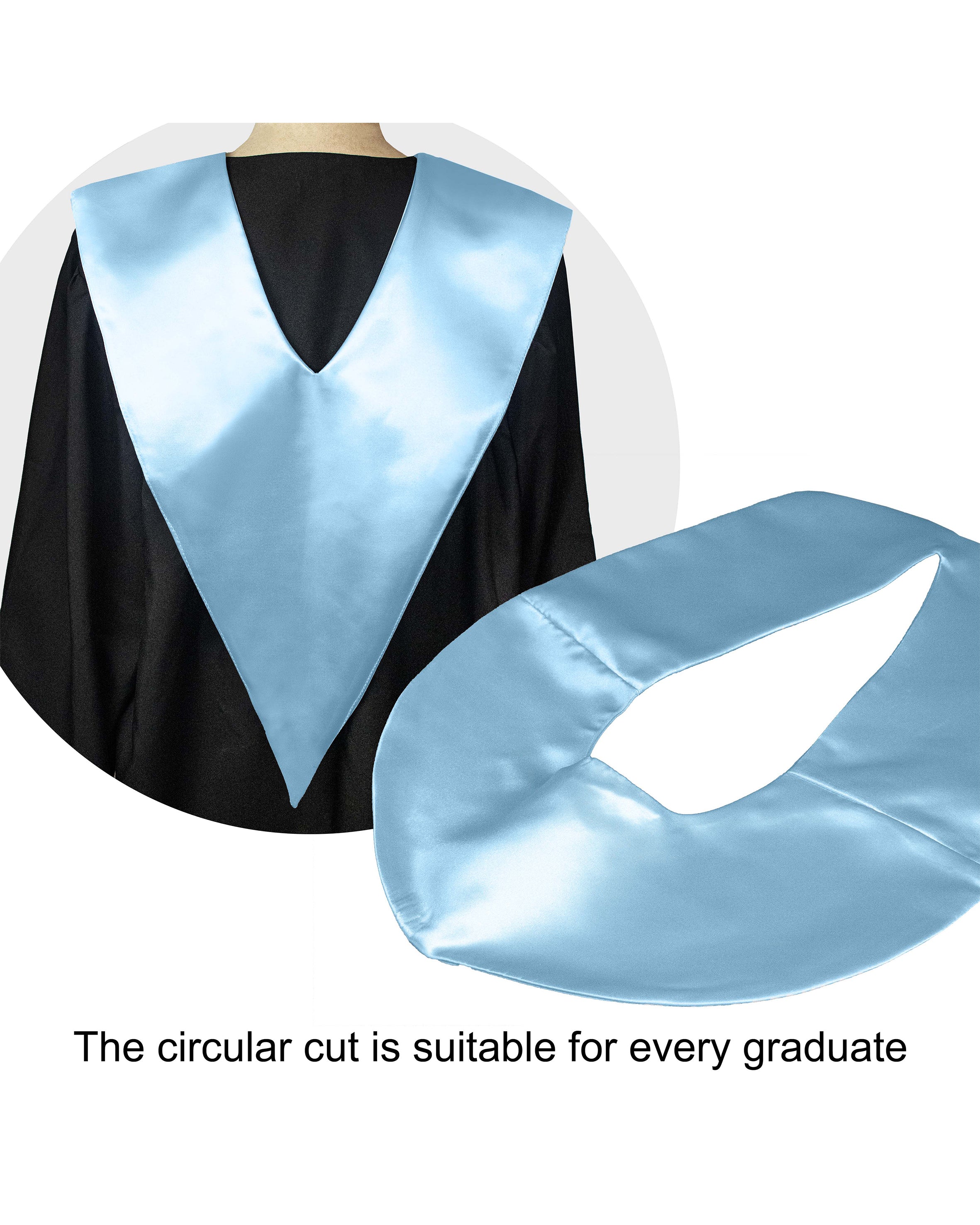 Traditional One Color V Stoles | Graduation Stole | Choir Stole