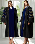 Deluxe Doctoral Graduation Gown|Graduation Regalia|PHD Gown with Gold Piping