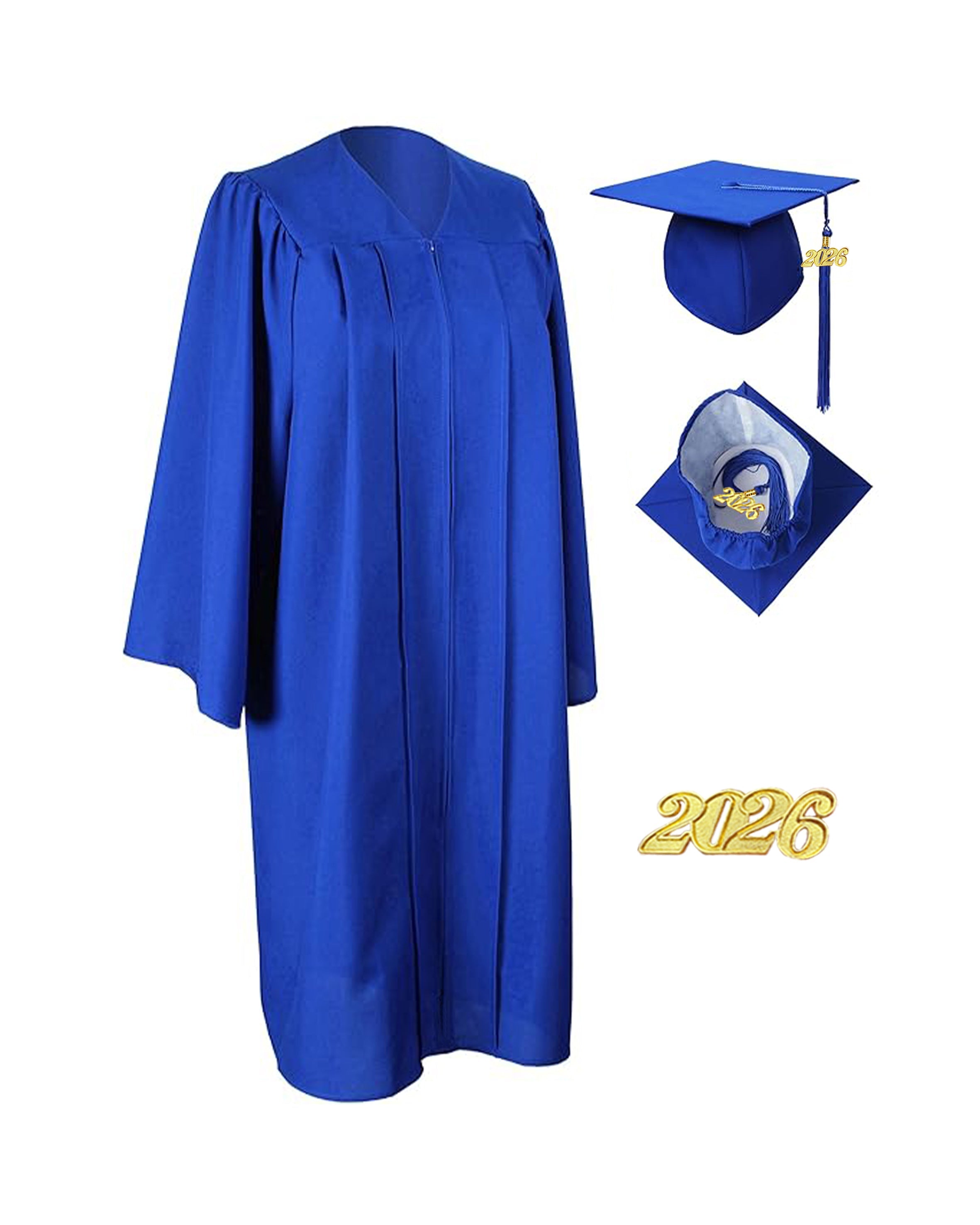 Unisex Matte Graduation Gown and Cap with Tassel 2026 Year Charm MyGradDay